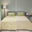 SleepX 100% Soft Mercerised Cotton Reversible Microfiber Comforter - Diamond Quilting- Single 88"X60" - Grapemist...