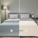 SleepX 100% Soft Mercerised Cotton Reversible Microfiber Comforter - Diamond Quilting- Double 104"X88" - Blanc De Blanc...