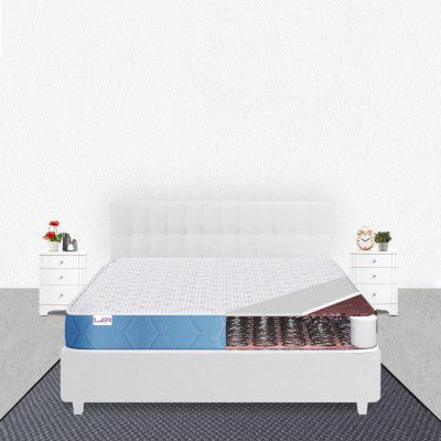 SleepX Ortho Bonnell Spring, Quilted Memory Foam 8-inch Single Bed Size Mattress (Blue, 75x36x8 inch)