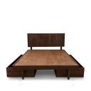 SleepX Sheesham Queen Size Bed Modern European Style with Storage, Line- Walnut...