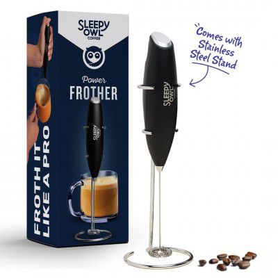 Sleepy Owl Powerful Milk Frother for Coffee | Black Color 