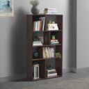 Sleepyhead Jigsaw - Engineered Wood Book Shelf (4 Shelves, Dark Walnut & Slate Grey Finish, Set of 1)...