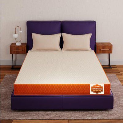 SleepyHug Ortho SpineX Plus Orthopedic Mattress, UltraSupport 4-inch Foam Mattress with AirCell Technology (75x72x4)