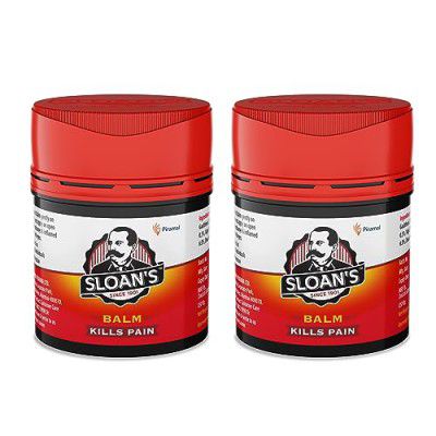 Sloan's Balm | Kills Severe Pain | Power of Ayurveda with 5 Herbal Oils | Unique Heat Action with Capsicum Extract 20gm x Pack of 2