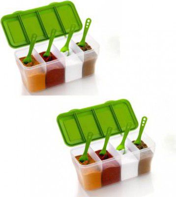 Sloppy Plastic Grocery Container - 800 ml  (Pack of 2, Green)