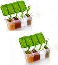 Sloppy Plastic Grocery Container - 800 ml  (Pack of 2, Green)...