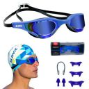 SLOVIC Dark-Blue Swimming Goggles with Detachable Silicon Nose Bridge...