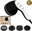 SLOVIC Electric Handheld Full Body Massager with 4 Massage Heads & Variable Speed Settings for Pain Relief | Massager (Black, White)...