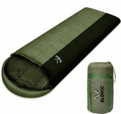 SLOVIC for Adults up to 74 ft | 0 to -10 Lightweight Waterproof Sleeping Bag  (Green)