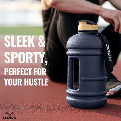 SLOVIC Gallon Water Bottle 2 + Litre | Gym Motivational Sipper Water Bottle for Adults | 2200 ML