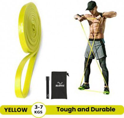 SLOVIC Resistance TPE Bands for Workout | Pull Up Band | Loop Band | Heavy Duty Fitness Band  (Yellow, Pack of 1)