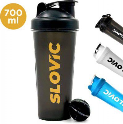 SLOVIC Shakers for Protein Shake, Plastic Free Gym Bottles for Men, 700 ml Shaker  (Pack of 1, Yellow, Plastic)