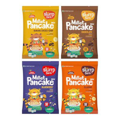 Slurrp Farm No Maida Pancake Trial Pack Combo | 50g X 4