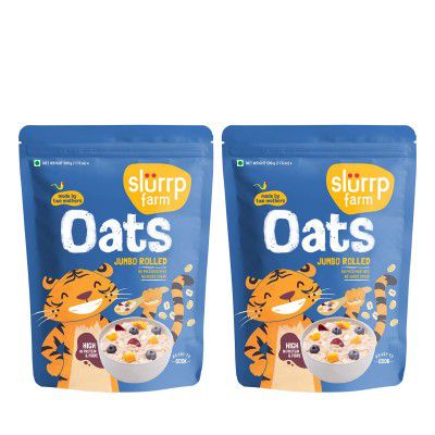 Slurrp Farm Rolled Oats, 100% Natural Wholegrain, Made for Kids, 500g X 2