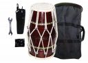 SM SAI MUSICAL Rope Fitting Wooden Dholak (Brown) with Full Kit...