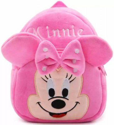 Small 10 L Backpack Soft plush Backpack, School Bag For Kids, Baby Bag (Minnie) (Pink) Backpack  (Pink, 10 L)