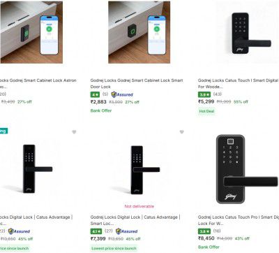 Flipkart : Godrej & Native Smart Door Locks Starts At Rs.2523