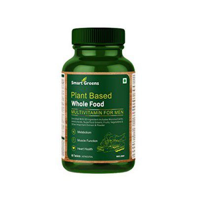 Smart Greens Plant Based Wholefood Multivitamin for Men Enriched – 60 Tablets