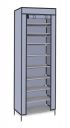 Smart Homez 9 Level Collapsible Tower Shoe Rack/Cabinet Snap Connect Steel Frame with Dura Light Fabric Cover (Grey, L)...
