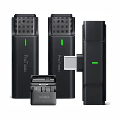 Smart Microphone for Android Users with Charging Case (EP033A C-Type) C-Type, Plug & Play Dual-Channel Lavalier by ProFocus