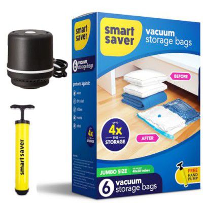 Smart Saver Polypropylene Vacuum Compression Bags|Vacuum Storage Bags|Vacuum Bags For Travel,White