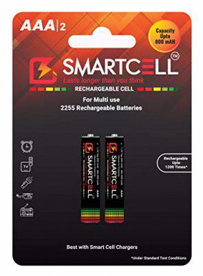Smartcell 1.2V AAA Rechargeable Battery 800mAH - Pack of 2