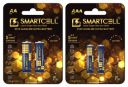 Smartcell 1.5V AA & AAA Non-Rechargeable Alkaline Premium Series Battery - Combo Pack of 4...