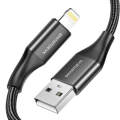 SMARTDEVIL Lightning Cable MFi Certified for iPhone 12 XS XR X 11 Pro Max 8 7 6s 6 Plus SE 5 5s, iPad iPod etc. Fast Charging Lightning Braided Cable Apple iPhone Charger Cable 1.0m/5ft (Black)