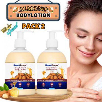 smartdrops Body Lotion for Smooth Skin with Richness of Honey and Almond for Deep Hydration  (500 ml)