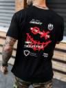 Smartees  Men Printed Round Neck Cotton Blend Black T-Shirt...