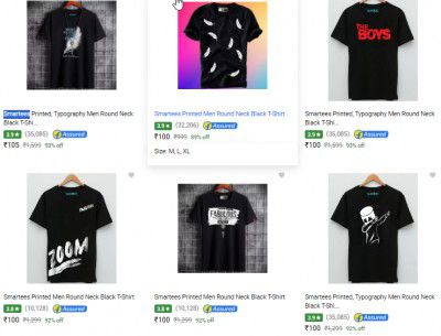 Smartees Men's T-shirts Starts ₹105