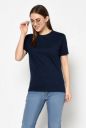 Smartees Solid Women Round Neck Dark Blue T-Shirt...