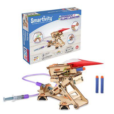 Smartivity Hydraulic Plane Launcher STEM DIY Fun Toy for Kids 6 to 12, Best Gift for Boys & Girls