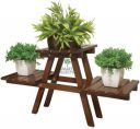 Smarts collection Wooden Plant Stand (3 Tier, Brown) Solid Wood Side Table  (Finish Color - brown)...