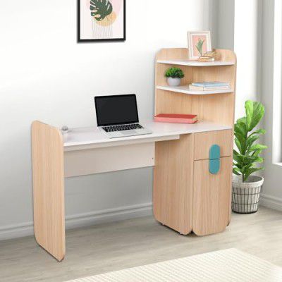 Smartsters Engineered Wooden Study Table for Students & Adults, Office Study Table with Storage, Infinity Study Table with Shelves, White, 47X48X18 Inches. Study Table for Adults (Chair Not Included)