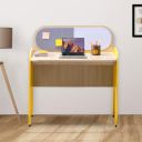 Smartsters Study Table with Pin-up Board & White Board, Engineered Wooden Rockstar Kids Study Table for 4 to 10 Years, Yellow, 40X37X24 Inches (Chair Not Included)...