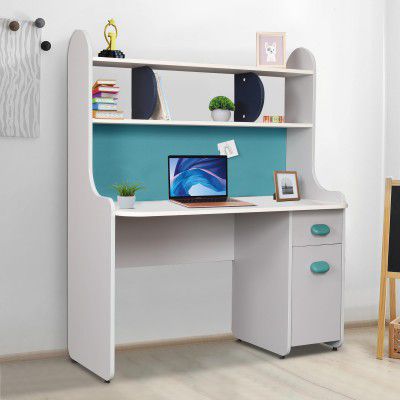 Smartsters Study Table with Storage in Engineered Wood, Light Grey