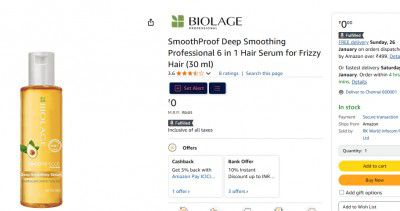 SmoothProof Deep Smoothing Professional 6 in 1 Hair Serum for Frizzy Hair (30 ml)