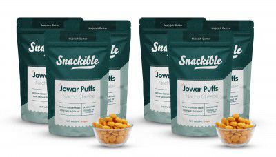Snackible Nacho Cheese Jowar Puffs (Pack of 6) - 6x35gm | Roasted Jowar | Gluten Free | Rich in Iron