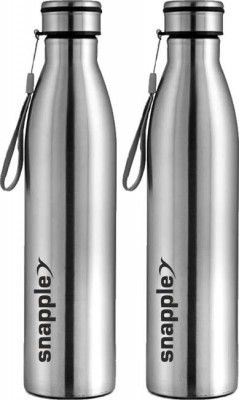 Snapple Tag Stainless Steel Water Bottle - 1000 ml Bottle (Pack of 2, Silver, Steel)
