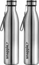 Snapple Tag Stainless Steel Water Bottle - 1000 ml Bottle (Pack of 2, Silver, Steel)...