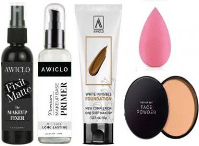 snatch Fixer & primer & foundation & face compact & sponge