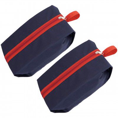 SNDIA Pack of 2 Reusable Shoe Bag for Travel & Storage Travel Organizer (40x13x18cm, Blue & Red)