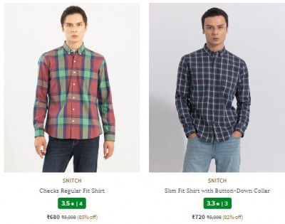Snich Men's Shirt Min 70 Percent Off