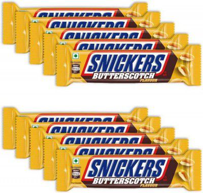 SNICKERS Butterscotch Flavoured Chocolate Bar | Peanuts, Nougat & Caramel Bars  (10 x 40 g)