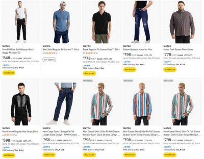 Amazon : Upto 82% OFF - Snitch Clothings | Starts At Rs.495