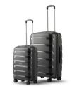 SNITCH Layer 2Pc Set Black Polypropylene Hard Travel Suitcase - Trolley Bag Set of 2