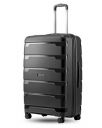 SNITCH Layer Large Size Black Polypropylene Hard Travel Suitcase - Large Trolley Bags & Luggage with 8 Wheels, Premium Lock, Wet & Dry Pouch & Free Shoe Bag...