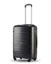 SNITCH Loop Medium Size Black Polypropylene Hard Travel Suitcase - Suitcase Medium Size & Luggage with 4 Wheels, Secure Lock & Free Shoe Bag...