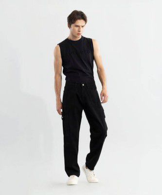 Snitch Men Jogger Fit Low Rise Black Jeans